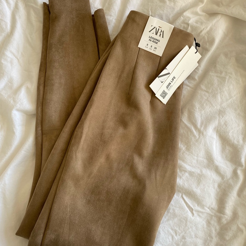 New zara suede leggings